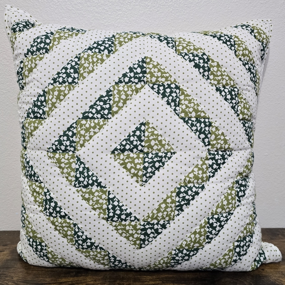 The Farmhouse By Rachel Ashwell 18x18 Green White Floral Polka Dot Throw Pillow